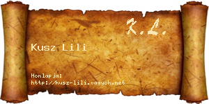 Kusz Lili névjegykártya
