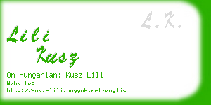 lili kusz business card